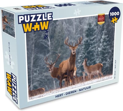 Puzzel Hert - Dieren - Natuur - Legpuzzel - Puzzel 1000 stukjes volwassenen