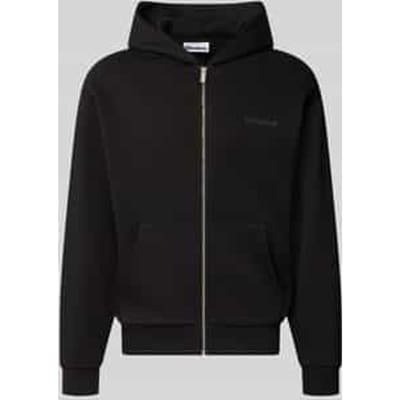 relaxed fit sweatjack van katoenmix met labeldetail