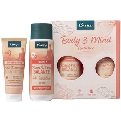Kneipp Body & Mind Balance Moments Geschenkset - Cadeau - Giftset - Iris en Vetiver - Bloemige geur - Vegan - Inhoud: Douchegel 200 ml + Body lotion 75 ml
