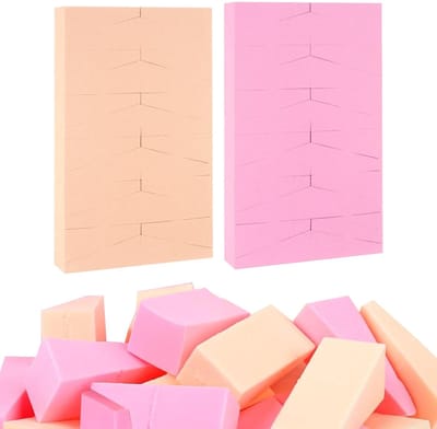 Store_9 - Make-upsponsjes - Latexvrije cosmetica-sponsjes - Perfect voor vloeistof en poeder - Roze en beige - Beauty-blender - Geschikt voor elke ...