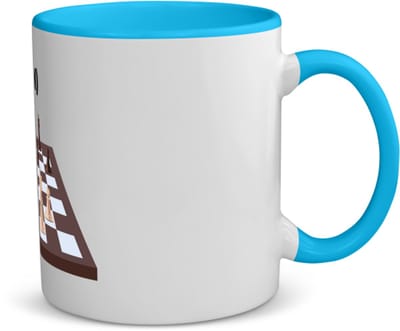Akyol - schaken met eigen naam koffiemok - theemok - blauw - Schaken - schaker - denksport - 350 ML inhoud