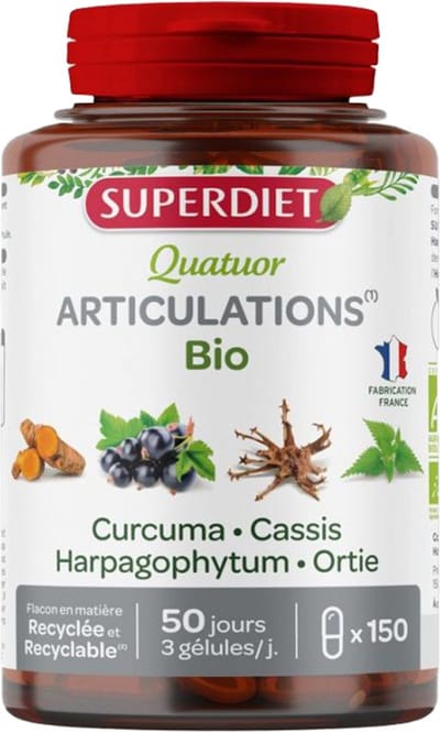 Superdiet Quatuor Curcuma Articulations Bio 150 Capsules