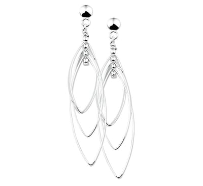 Huiscollectie Oorhangers Zilver Gerhodineerd Glanzend 52.5 mm x 11.5 mm