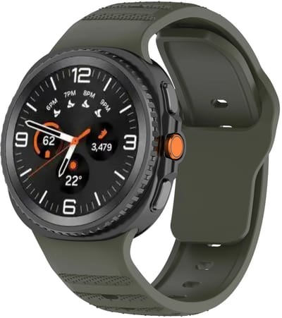 Strap-it Siliconen Outdoor bandje met druksluiting geschikt voor Samsung Galaxy Watch 9 (40/44mm) / Watch 8 (40/44mm) / 8 Classic (46mm) - donkergroen