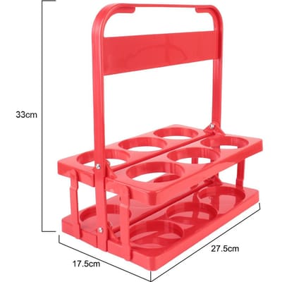 Duurzame opvouwbare 6-pack wijnrek beker organizer bar drank display mand herbruikbare drank caddy houder bierfles drager rood
