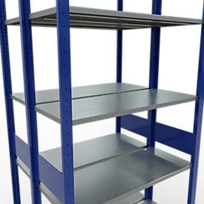 SCHULTE Lagertechnik - Boutloze dubbele bodemplank type 150 - 3000x1000x2x400 mm 2x7 legborden
