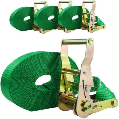 4x TrutzHolm® Ratelsjorband Spanband 1-delig 6m 2t 2tot 2000kg TÜV/GS GREEN