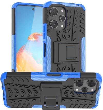 Coverup Hoesje - Geschikt voor Xiaomi Redmi 12 Hoesje - Coverup Rugged Kickstand Back Cover - Blauw