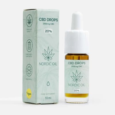 Nordic Oil© - CBD Olie 20% Plus - 10ml - Full Spectrum - 2000mg CBD, CBG, CBN, CBDa - 250 Druppels - 100% Vegan - MCT Olie - CO2 Extractie
