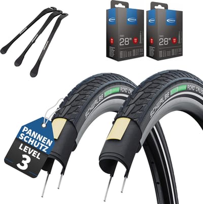 Fietsband Zwart - Buitenband Stadsfiets - Veilig Fietsen - Met Reflecterende Strip - 28 x 1.60 Inch - Zwart