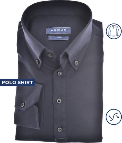 Ledûb slimfit polo jersey donkerblauw
