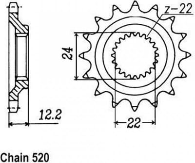 Pignon sortie boite Sifam pour moto Aprilia 600 Pegaso Etrier Brembo 1990 à 1992
