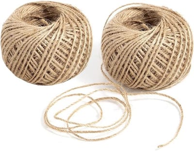 Set van 2 Jute Touwen - Jute Lint, Tuin Touw en DIY Kunstprojecten voor Kerstcadeaus en Ambachten