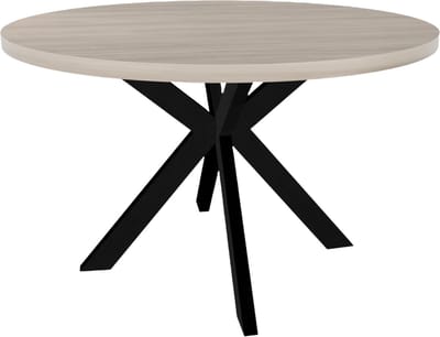Eettafel rond melamine 130cm Sanne wit grijs ronde tafel