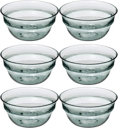 Secret de Gourmet - 6x - Kommetjes/Schaaltjes - kunststof - transparant - 13 cm - groen