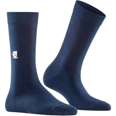 Burlington Brit Style gedessineerd katoen sokken dames blauw - maat 36-41