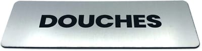 Deurbordje met Tekst douches - Formaat 150 mm x 50 mm x 1,6 mm - Incl. plakstrip | Geborstelde RVS-look toplaag | Gratis Verzending | Decoporta