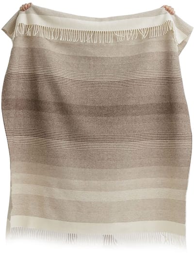 MoST - Plaid van ongeverfde Mongoolse wol Gobi - 100% schapenwol - 140 x 200 cm - beige-bruin