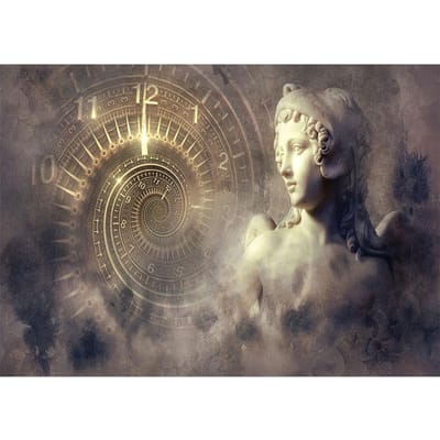 5D horloge déesse diamant mosaïque diamant broderie peinture diamant peinture point de croix décor à la maison 20X30CM beige