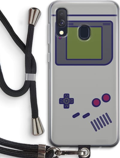 Case Company® - Hoesje met koord geschikt voor Samsung Galaxy A40 hoesje met Koord - Game On - Telefoonhoesje met Zwart Koord - Bescherming aan alle Kanten en Over de Schermrand