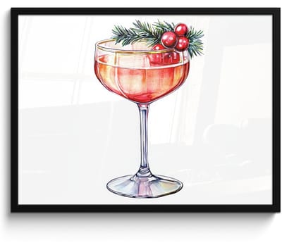 Poster in lijst - Fotolijst 70x50 cm - Posters - Cocktail - Feest - Winter - Decoratie - Posterlijst zwart - Decoratie - Wanddecoratie woonkamer - Muurdecoratie slaapkamer