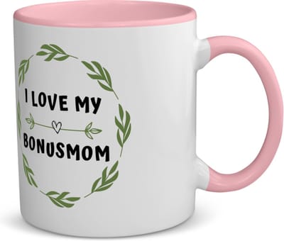 Akyol - i love my bonusmom koffiemok - theemok - roze - Mama - liefste bonusmoeder - moeder cadeautjes - moederdag - verjaardag - geschenk - kado - 350 ML inhoud