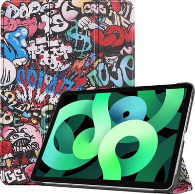 Hoes - Geschikt voor Apple iPad Air 5 (2022) - 10.9 inch - 5e Generatie - M1 - Dun & Stevig - Trifold Bookcase - Hard Cover - Hardcover Book Case - Tablet Hoesje - Graffity