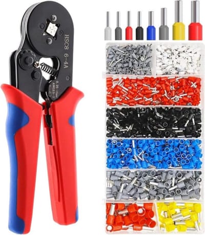 Adereindhulstang – Met 1250 Adereindhulzen – Krimptang voor 0.25-10.00 mm² – Kabelschoentang - Gereedschapset
