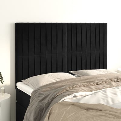 vidaXL - Hoofdbord - zwart - 144x5x118/128 - cm - fluweel