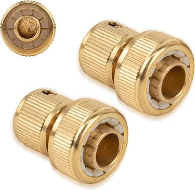 2 Stuks Messing Snelle Aansluitingen voor 3/4 Inch Water Slangen - Koppeling met Stopfunctie voor Tuinslangen en Irrigatiesystemen