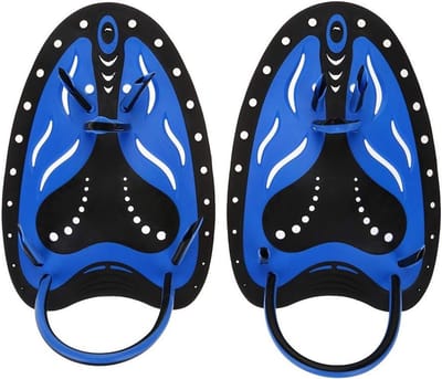 Fijne Fins Swim Hand Paddle voor Duiken en Zwemtraining - Verstelbare Trainingshandschoenen voor Professionele Zwemmers (Blauw)