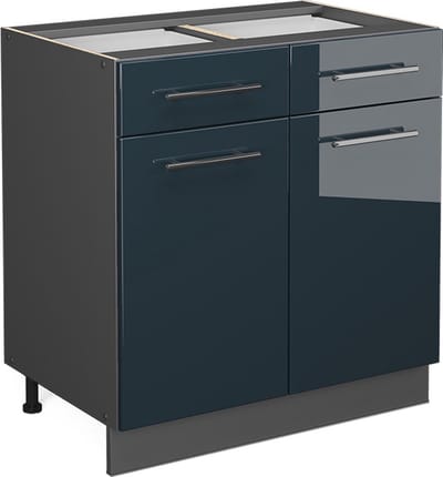 Vicco Fame-Line Keukenkasten – 80 cm zonder werkblad Donkerblauw hoogglans