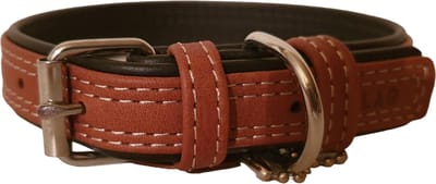 WAUDOG Soft Halsband / Hondenhalsband - Leder - Bruin - S - Breedte: 20 mm - Nekomtrek: 30 - 39 cm (GELIEVE ALVORENS BESTELLEN OPMETEN)