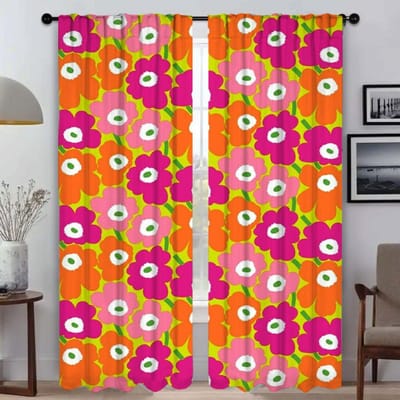 Raamgordijn voor Kamer 2 Panelen M-MarimekkoS Moderne Woonkamer Gordijnen Shades Halloween Decoratie Home Interieur Gordijnen W50xH70cmx2pcs-CL