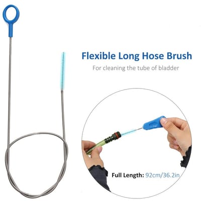 4 in 1 Waterzak Reinigingsset Universele Waterreservoir Reinigingsset Flexibele Lange Borstel voor Slang Kleine Borstel voor Bijtstuk blauw