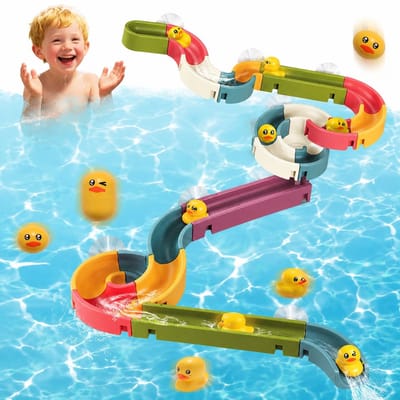 Sogiol® Badspeelgoed - Waterglijbaan Voor Kinderen - Baby badspeelgoed - 34-delig - Bad Montageset met Eendjes