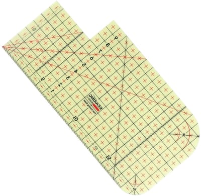 Klinische strijklat voor hittebestendig strijken, 10 x 20 cm, ideaal voor precisie, verstelbare maatvoering en professioneel gebruik