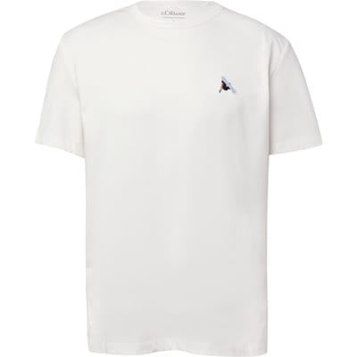 s.Oliver T-shirts Offwhite Maat: L | Relaxed Jeans Outlet | Heren | Blauw