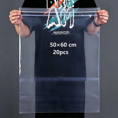 Dailygoods- Opbergzakken 20 Stuks - Grote Kledingzakken - Waterdicht - Scheurbestendig - Herbruikbaar - 50 x 60 cm - Opbergtassen