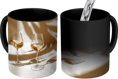 Magische Mok - Foto op Warmte Mokken - Koffiemok - Wijn - Wijnglazen - Wit - Magic Mok - Beker - 350 ML - Theemok