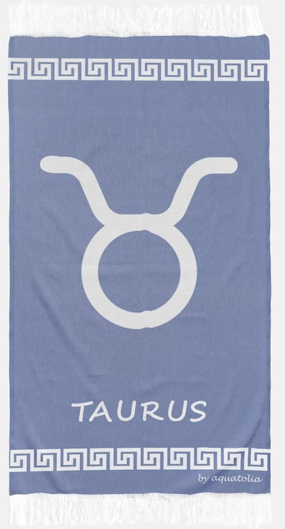 uit Turkije By Aquatolia Hamamdoek Taurus Zodiac - 100% Zacht Katoen - Strandlaken - Handdoek - Donkerblauw - 100cm x 180cm - Originele hamamdoek uit Turkije