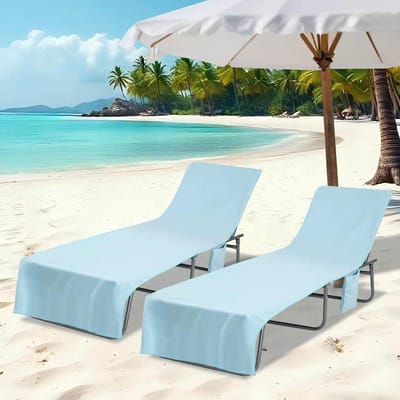 vidaXL - Ligbedhanddoeken - 2 - st - Blauw - 210 - x - 75 - cm