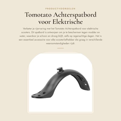 Dailygoods - Achterspatbord voor Elektrische Scooter - Splash Proof en Duurzaam - Eenvoudig te Installeren