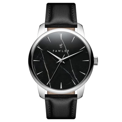 Beleza | Zilverkleurig Roestvrijstalen Zwart Gemarmerd Horloge