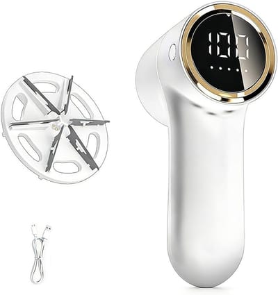 Elektrische pluisverwijderaar - Stofscheerapparaat kleding - Kleding verzorgen - Slim LED-display - 15 x 8 x 8 cm - Wit