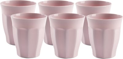 Plasticforte onbreekbare Picardi drinkglazen - 6x stuks - kunststof - lichtroze - 250 ml - camping/outdoor/kinderen - limonade glazen