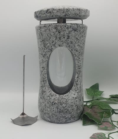 Lantaren LRS - Graniet - Wiskont - Glas - RVS sluiting - Grafkaars - Graflicht - Graflantaarn - Incl Led