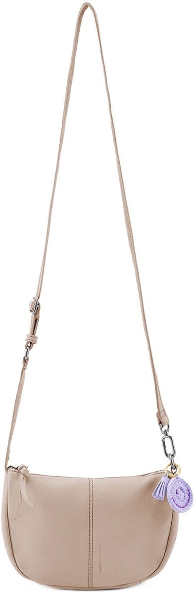 FREDsBRUDER Leren Schoudertas Take A Smile Halfmoon Bag Chai Latte Taupe