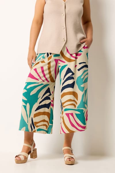 Yours Natuurlijke Bruine Abstracte Culottes Size 40