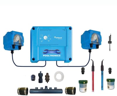 POOLTRONICS Automatisch pH & Chloor Doseersysteem Zwembad met WIFI – Zwembad Waterbehandeling – pH Redox Controller – Automatische Dosering – Zelfbouwpakket Met Flow Switch